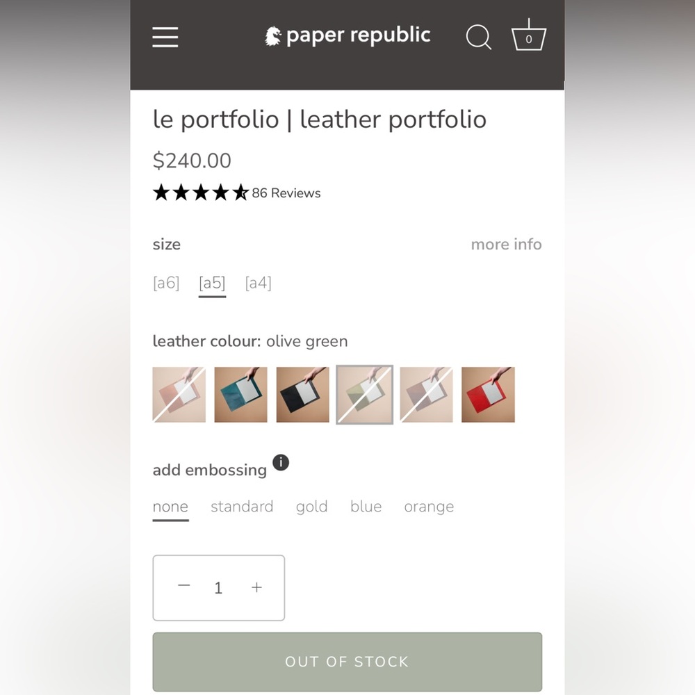 PAPER REPUBLIC Le Portfolio Olive Green A5 Size
** NEW condition - Picture 2 of 15